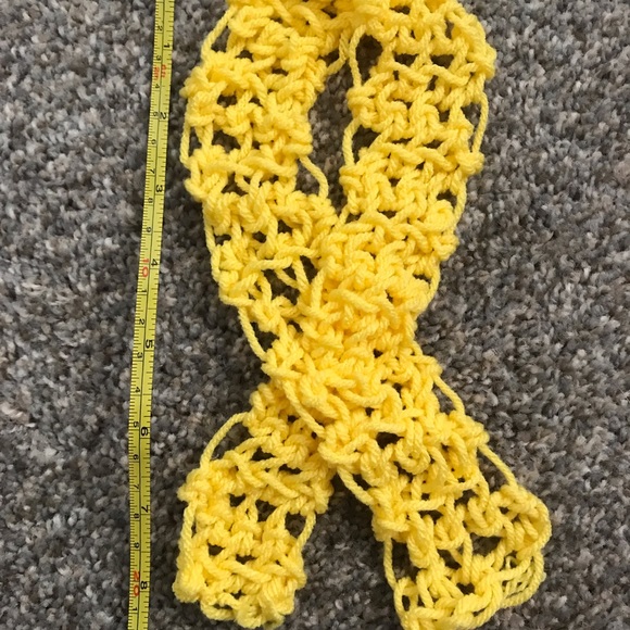 Crochet Yellow Cancer Ribbon - Picture 2 of 5